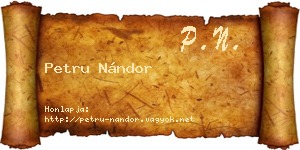 Petru Nándor névjegykártya